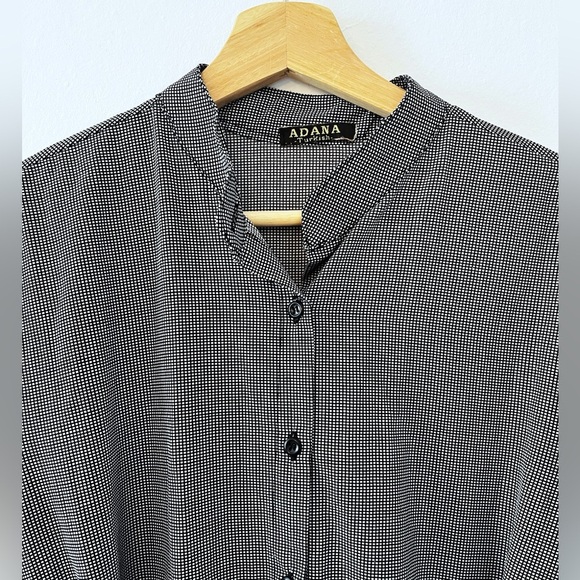 Adana - Turkish Cotton Dress | Size 44 Medium | Checkered, Pockets, Tie Waist - Picture 3 of 6